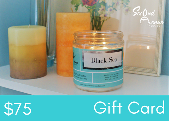 Second Avenue Candles $75 Gift Card